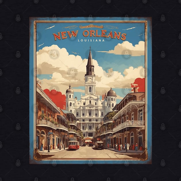 New Orleans Louisiana United States of America Tourism Vintage Poster by TravelersGems